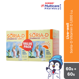Live-Well Soria-D Vitamin-D3 1000 Iu 60'S X 2