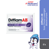 Difflam Ab Sorethroat Lozenges Blackcurrant 6'S