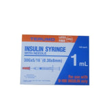 Terumo Insulin Syringe 1.0Ml 30G 100'S - Blue