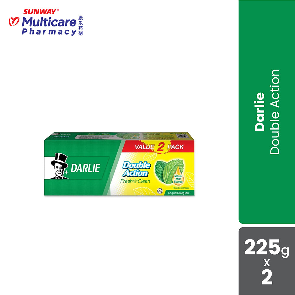 Darlie Double Action Toothpaste 225G X2 Foc 75G – Sunway Multicare Pharmacy