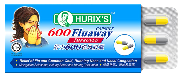 Hurix'S 600 Fluaway Capsule Improved 9'S 1 Strip – Sunway Multicare ...