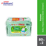 Pureen Baby Wipes Extra Moist 80'S X 2 (Green)