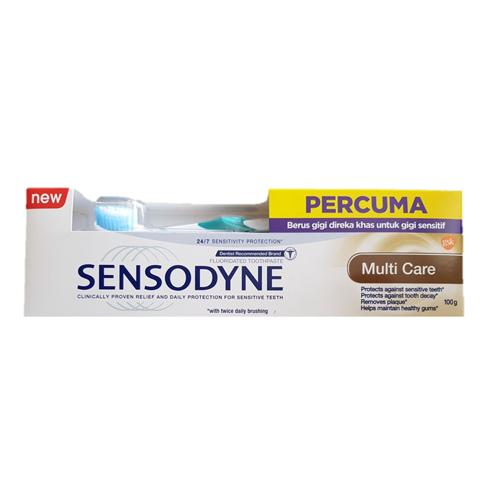 Sensodyne Multicare Toothpaste Foc Toothbrush – Sunway Multicare Pharmacy