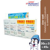 Live-Well Ostesamin Plus Chondroitin Triple Pack 30S & Ostemsm 500Mg 45S
