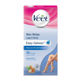 Veet Easy-Gel Wax Strip Sensitive Skin For Body&Legs 20'S