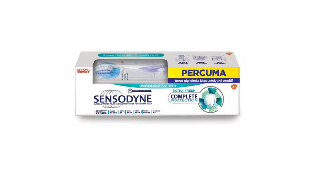 Sensodyne Complete Protect Extra Fresh Toothpaste Foc Toothbrush ...