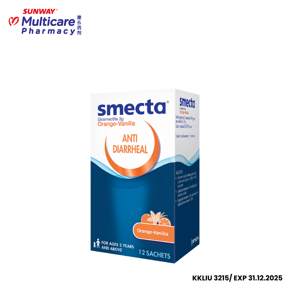 Smecta Ravim Smecta Orange Vanilla Powder 3G 12S – Sunway Multicare Pharmacy