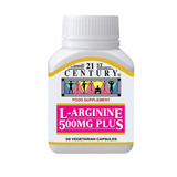 21st Century L-Arginine 500Mg Plus 30'S