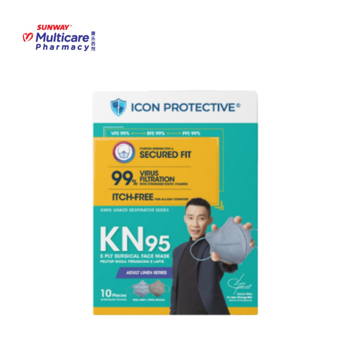 Kf95 Icon Kf95 Facemask 5Ply Linen Series 10'S (Grey & Mocha) – Sunway ...