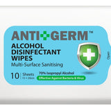 Antigerm Alcohol Disinfectant Wipes 10'S