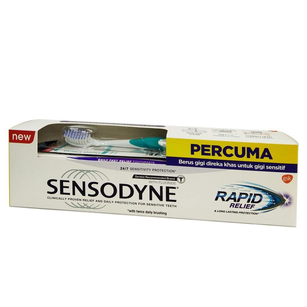 Sensodyne Rapid Relief Toothpaste FOC ToothBrush