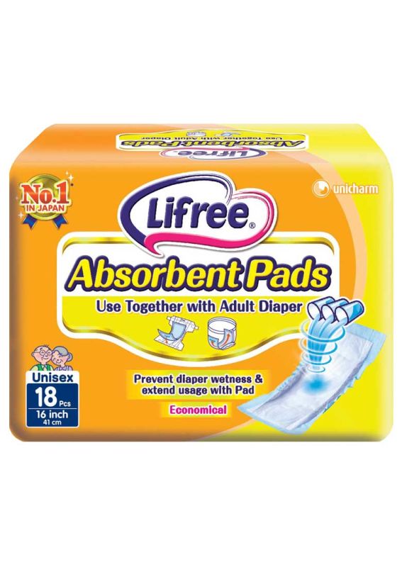 LIFREE ABSORBENT PADS (UNISEX) 18'S