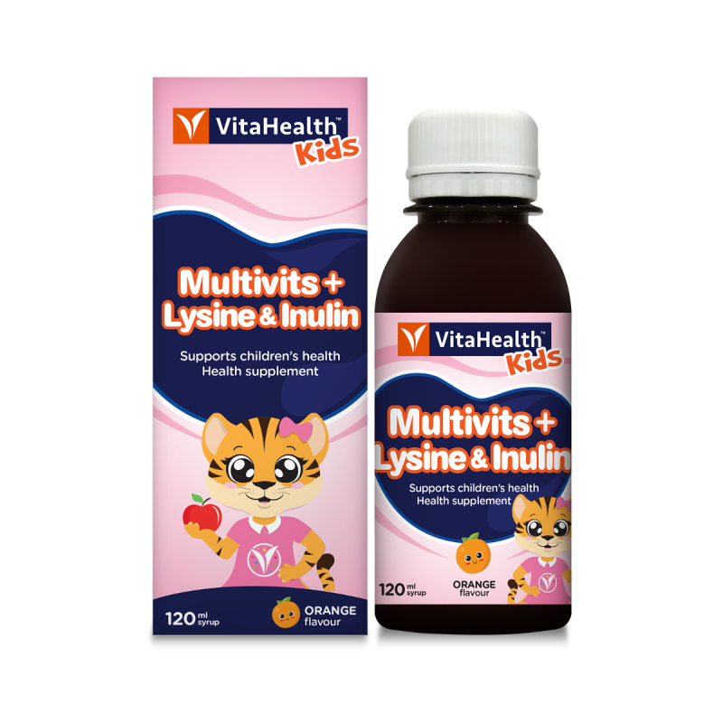 Vitahealth Kids Multivits Plus Lysine and Inulin Orange Flavour Syrup 120ml 