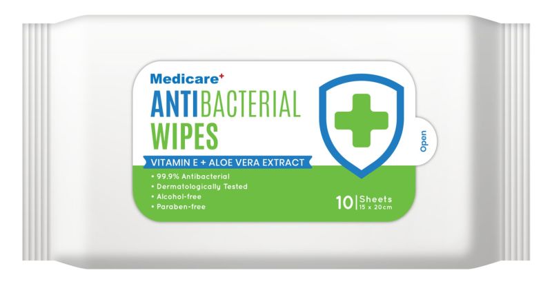 Medicare Antibacterial Wipes 10's x 3